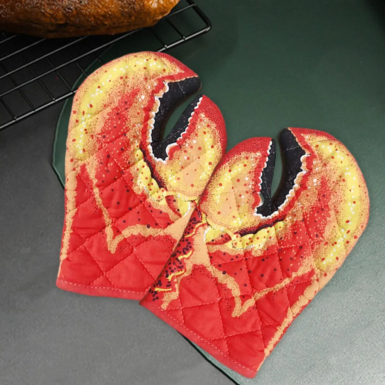 Lobster Claw Oven Mitts Heat Resistant for Oven Cooking Cotton Lining for Baking Cooking BBQ Grilling silicone oven mitts kitchen gloves silicone oven gloves cotton pot holders silicone oven protector
