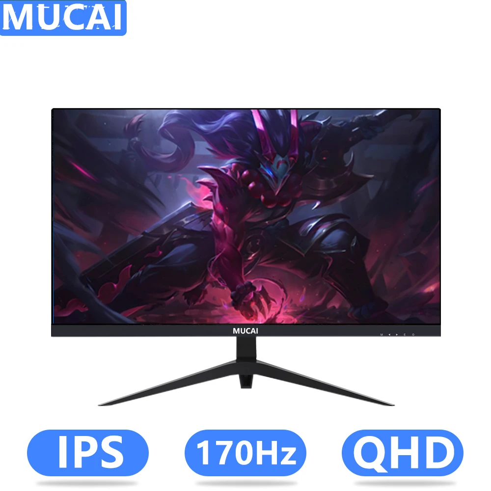 

MUCAI 27 Inch Monitor 2K 170Hz IPS PC LED Display QHD 144Hz Desktop Gaming Gamer Computer Screen Flat Panel HDMI-compatible/DP