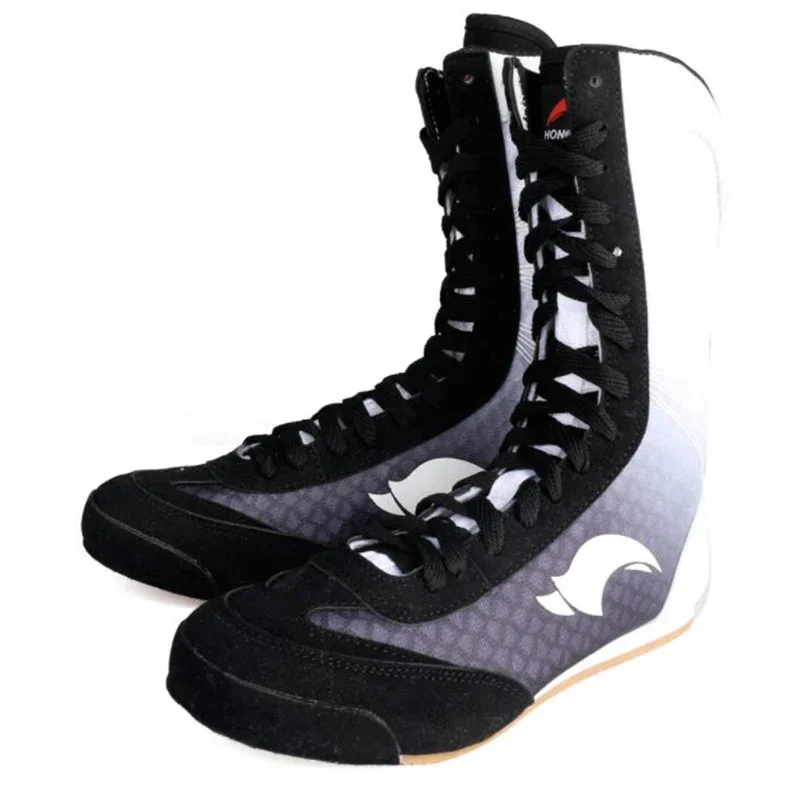 Professional Boxing Wrestling Shoes Rubber Outsole Breathable Combat Sneakers Lace-up training fighting boots Plus Size 35-46