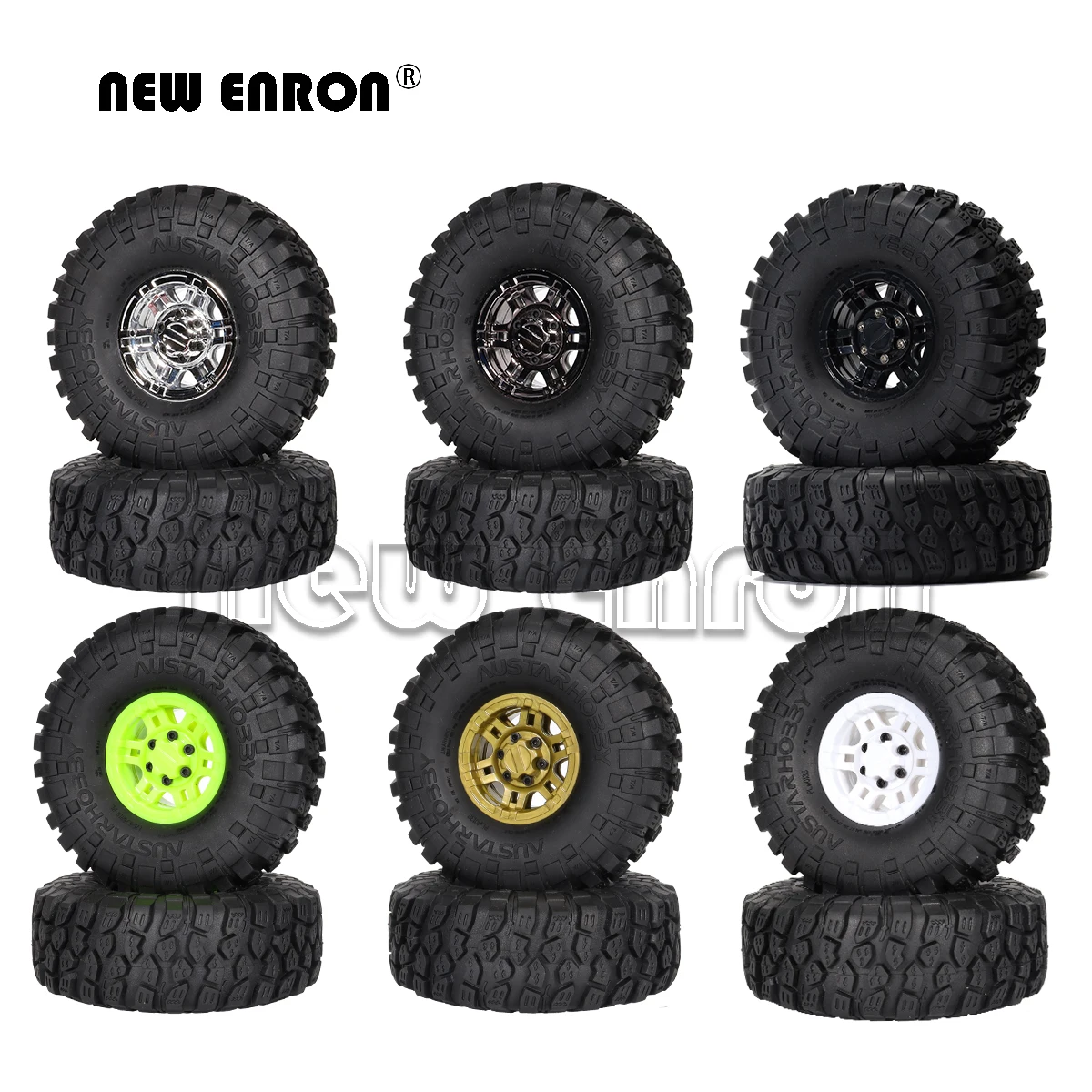 

NEW ENRON 4P 1.9" Beadlock Wheel Rims Hub&120MM Tires Tyre Dick Cepek Mud Country RC CAR 1/10 1:10 Rock Crawler SCX10 TRX4 Jimny