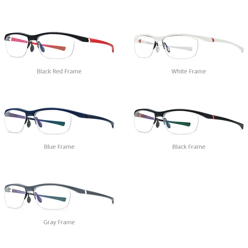 HONILLESI TR90 Eyeglasses Frames Men Basketball Outdoor Ultralight Sports Half Eyewear