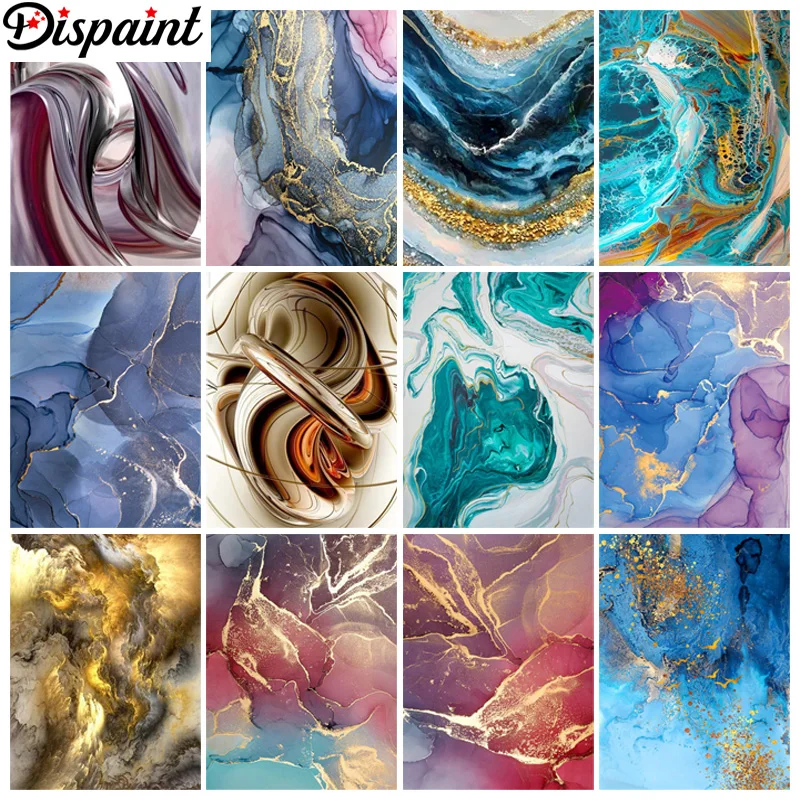 

Dispaint DIY Diamond Painting "Scenery Abstract" Full Drill Square Round Diamond Embroidery 5D Cross Stitch Decoration Home