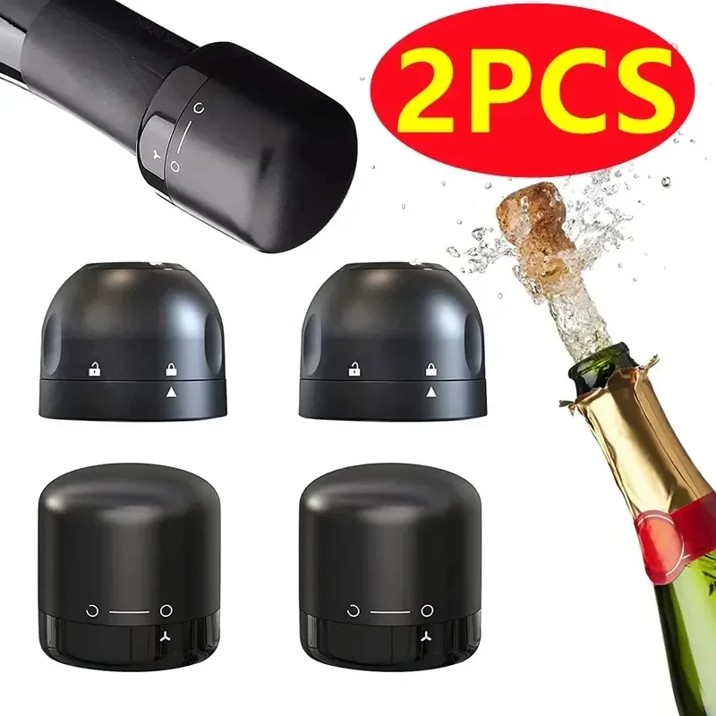 Wine Bottle Stopper 1/2 Piece Reusable Bar Accessories Silicone Sealing Champagne Cork Keep Wine Freshness Bottle Cap Barware Home