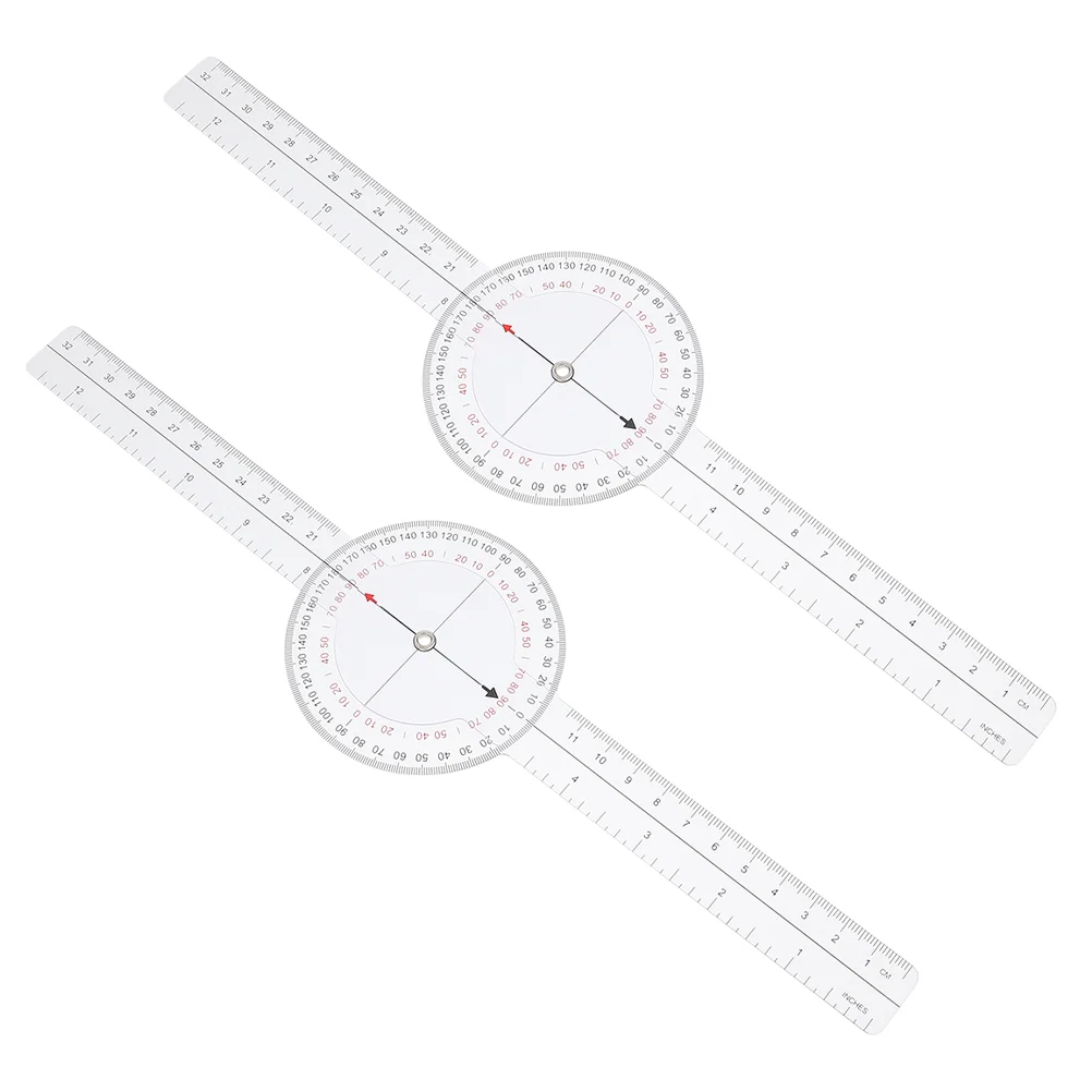 

2 Pcs Angle Ruler Medical Protractor Professional Goniometer Foldable Measuring Tape Plastic Rotary