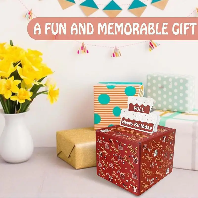 Money Gift Boxes For Cash Money Cake Pull Out Kit Fun And Creative Birthday Box Happy Father's Birthday Money Box For Birthday 3