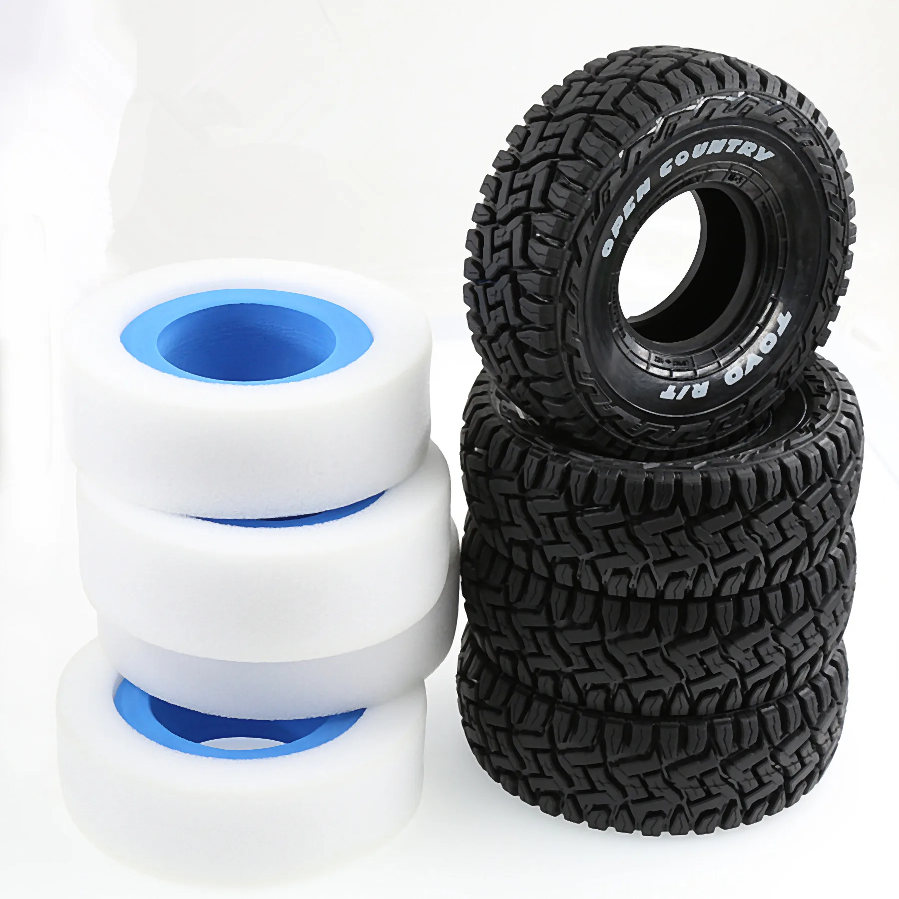 1.9 Rubber Mud Tires Insert EWA Soft & Hard Foam for 1/10 RC