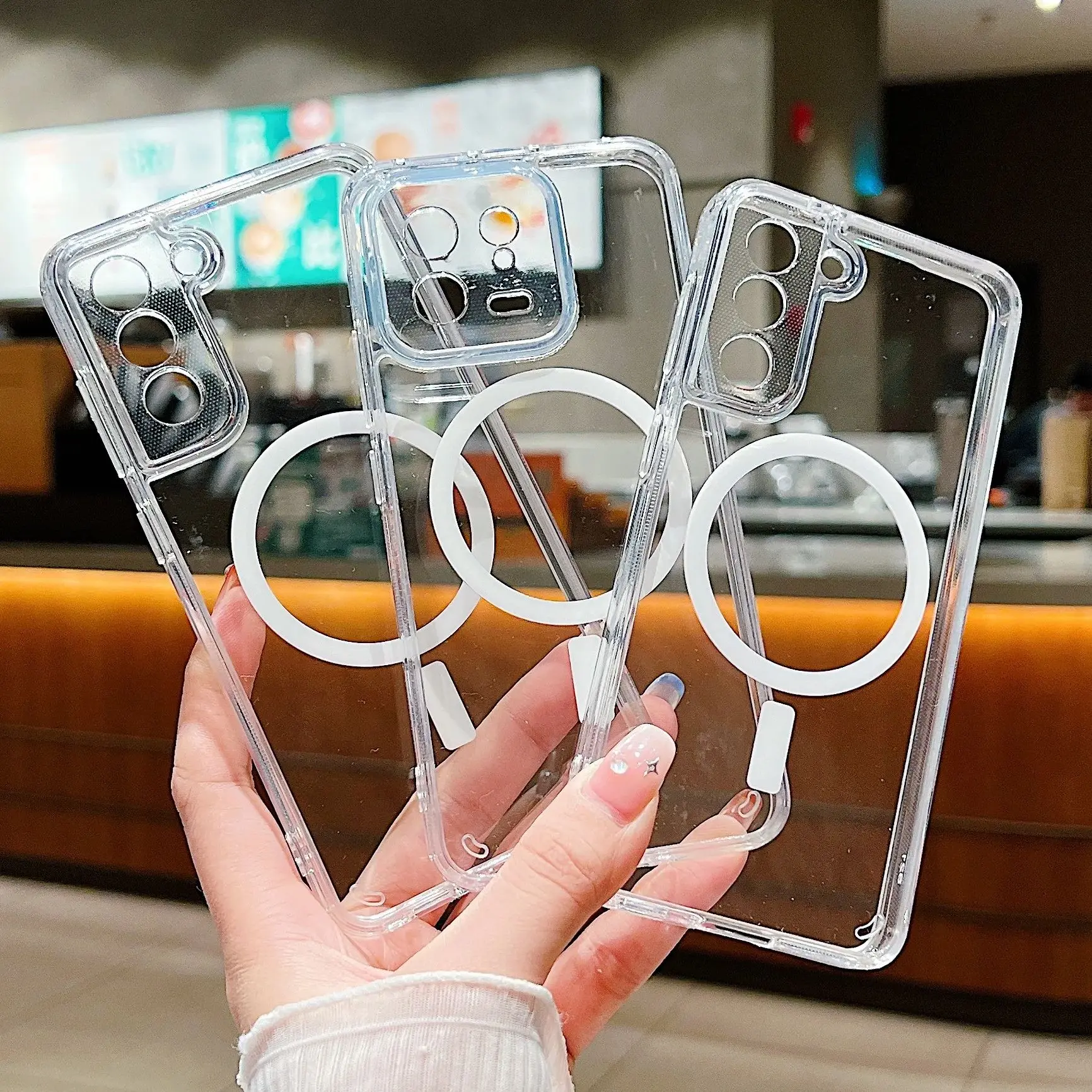 Clear Magnetic Acrylic Case with MagSafe Compatibility - Wireless Charging Ready