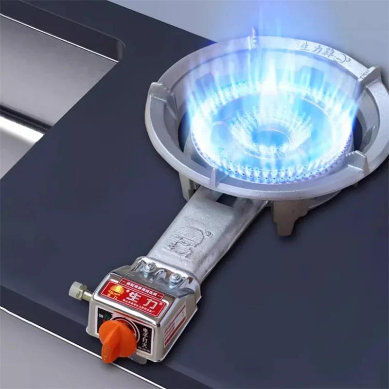 Commercial Low Pressure Liquefied Gas Stove Restaurant Gas Stove Single Burner Fast Cooking Cooktop with Electronic Ignition