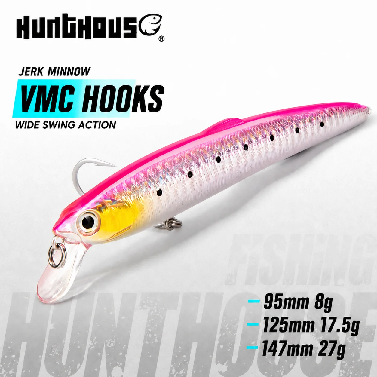 Hunthouse Saruna Minnow Fishing Lure 90&125&147mm Floating Jerkbait Hard Minnow Bait For Seabass Artificial Jerk Baits LW131