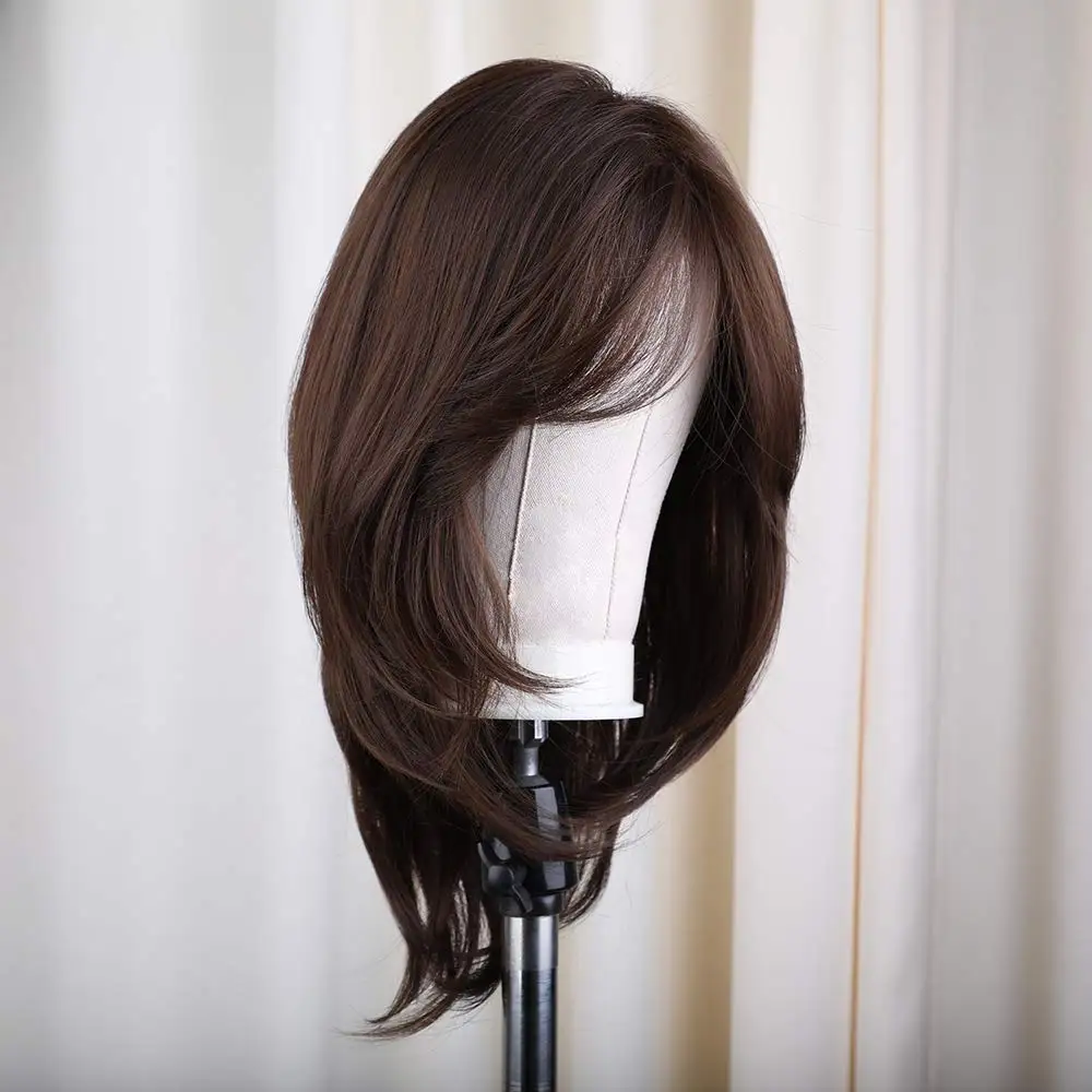 Human Hair Wig Brown Body Wave 30inch 5x5 Silk Base Glueless with Baby Hair HD Lace European Preplucked