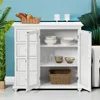 Buffet Sideboard, Wood Storage Cabinet, Console Table with 4 Drawers, 2-Door Credenza, Living Room Dining Room Furniture 6