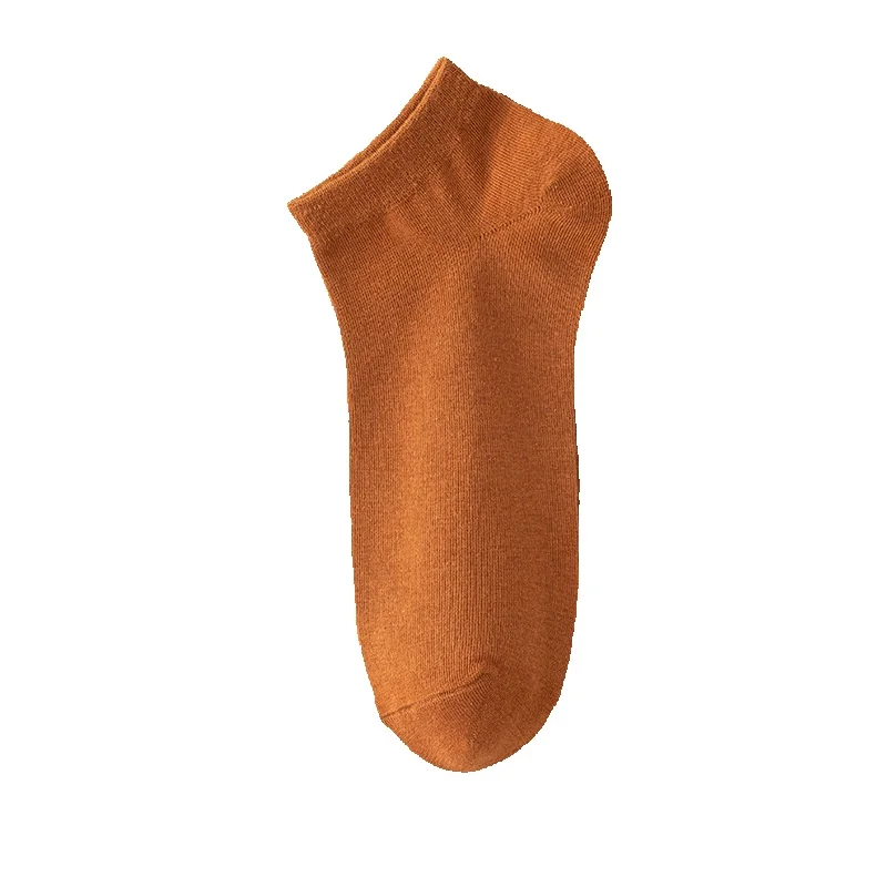 2025e Summer Solid Color Odor-resistant Sweat-absorbing Short Tube Cotton Spring Autumn Thin Black Men's Boat Socks_voghion.com