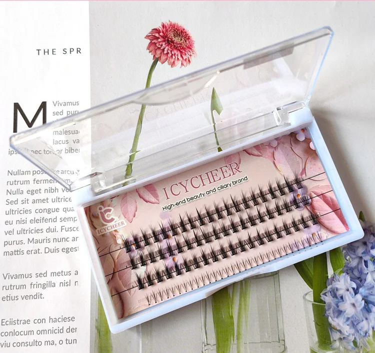 Description Picture 3 of itemMakekup Tools Individual Eyelashes Clusters False Eyelashes Eyelash Extension Natural 3D Pre-fan Soft Fluffy Handmade