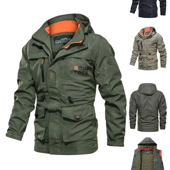 خريف جديد الرجال Stormtrooper سترة متوسطة طويلة عادية في الهواء الطلق مقنعين معطف البضائع الرجال عادية سترة عسكرية الربيع سترة واقية 6