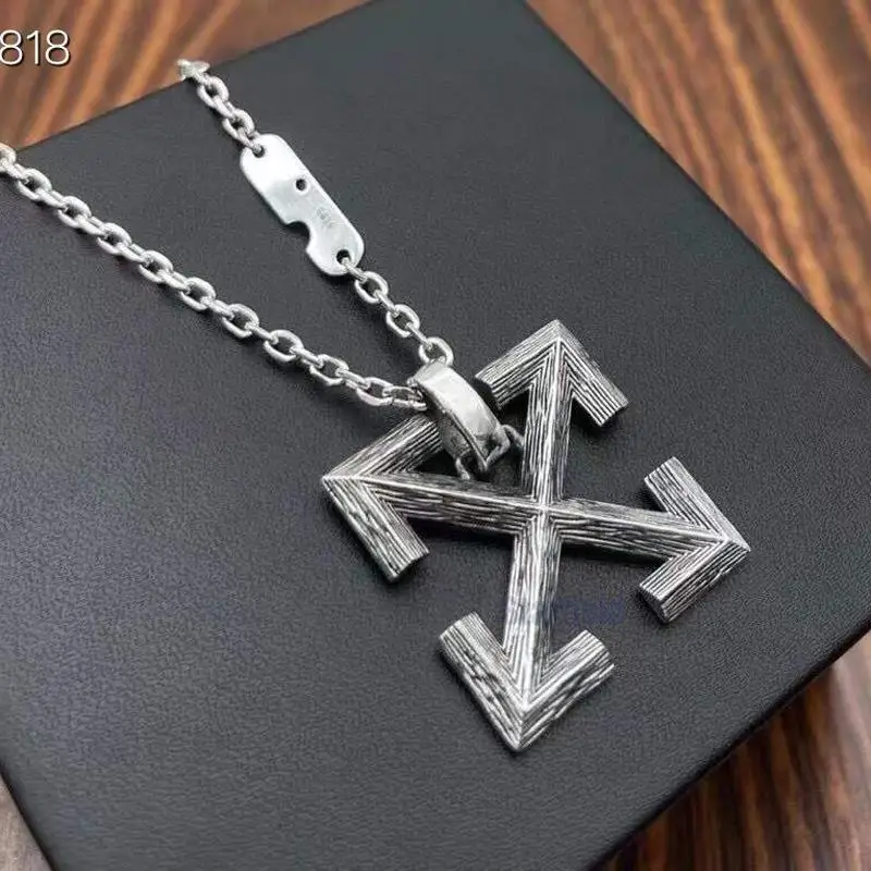 

S925 pure silver ancient men women personality with necklace popular arrow sweater chain pendant sets chain