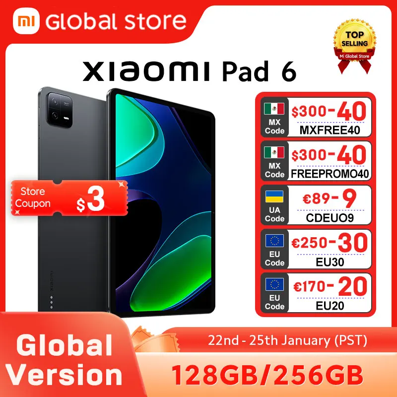 Xiaomi Pad 6 - 11 Inch 144Hz WQHD+ - 8GB Ram - 256GB Internal Storage -  Global Version - Tknogy