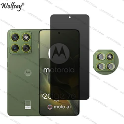 Premium Privacy Tempered Glass Screen Protector with Camera Shield - Anti - Spy, 6.67 inch - Motorola Edge 70 (1 Glass and 1 Len)