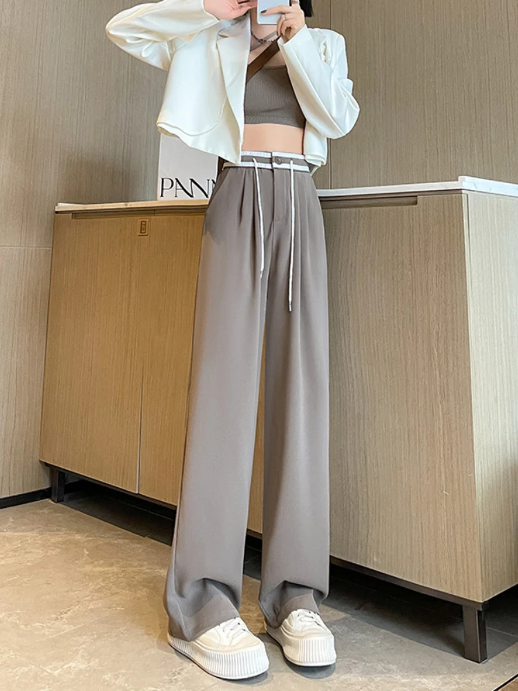 Women Suit Pants Wide Leg Summer Spring Korean Fashion Casual Loose High  Waist Long Trousers Female Streetwear Women 2023 New - AliExpress