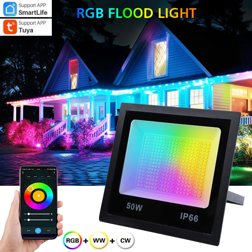 Proiettore LED RGB 20W Da Esterno Con Telecomando: Luce Paesaggistica Colorata IP66 Per Giardino - 5