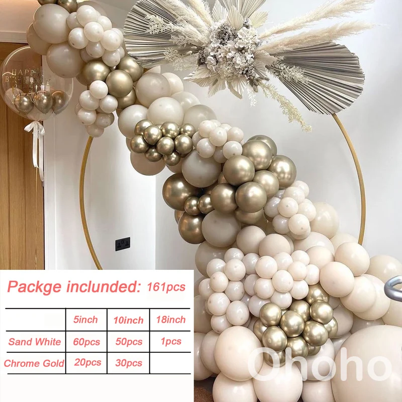 161pcs Beige Gold