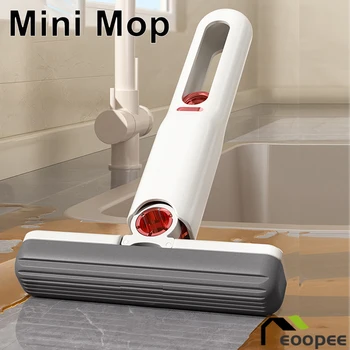 Portable Mini Cleaning Mop Powerful Squeeze Mop Folding Absorbent Mop Desktop Windows Car Glass Cleaning Home Cleaning Tools 1