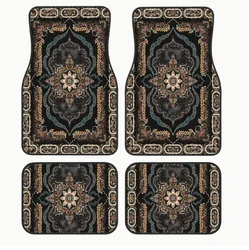 Vintage - Style Water - Resistant & Stain - Proof Car Floor Mat Set - 4 Piece Universal Fit Auto Carpets - 33x44cm 44x68cm (4pcs C)