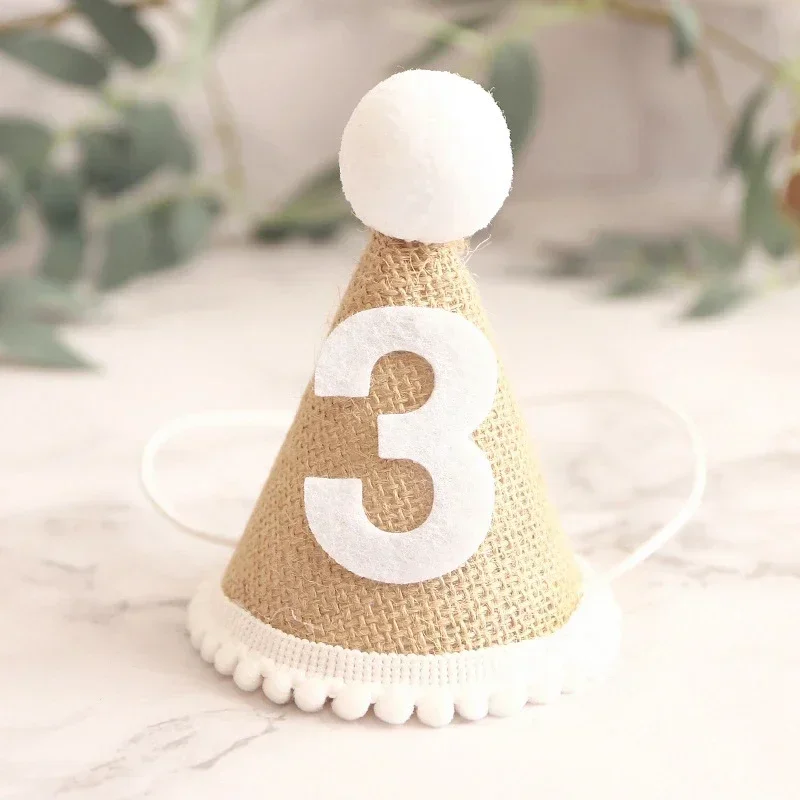 Boho Birthday Hat With Replaceable Numbers - 1st, 2nd, 3rd Birthday Party Decor