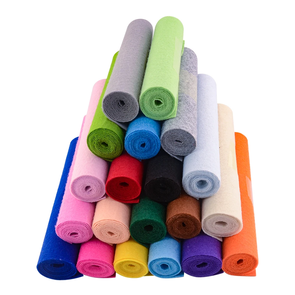 Felt fabric sheet 50*40cm Needlework Polyester Felt Fabric For Patchwork DIY Dolls Felt Crafts Materials Not Soft Upholstery Fabrics 1.0mm