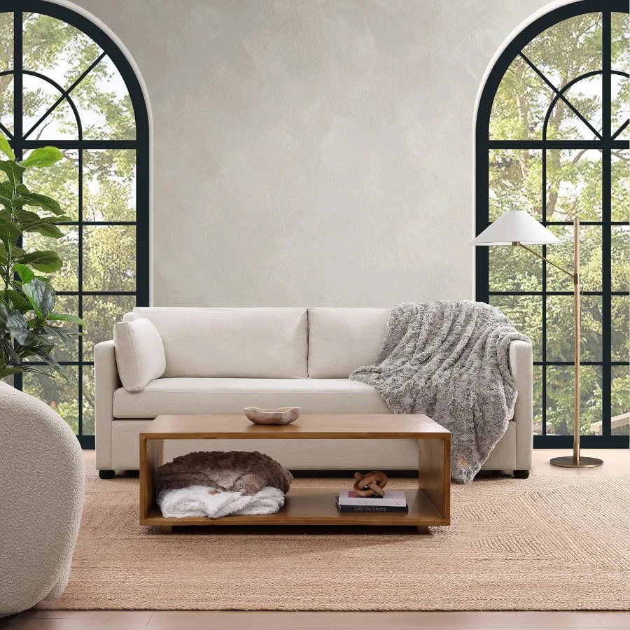 Luxury lightweight cozy soft doublesided faux fur throw blanket perfect for couch bed or chair hypoallergenic machine washable