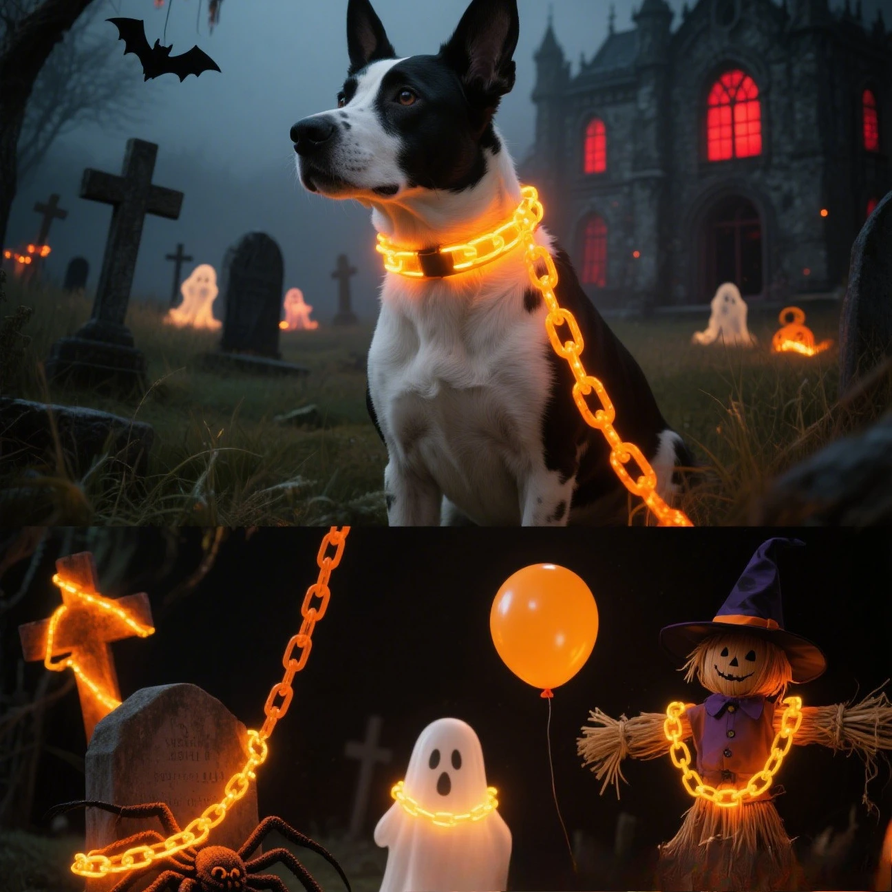 Halloween New Lawn Light Chain Modeling Light Lawn Landscape Ghost Festival Party Atmosphere Decorative