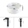 ZAPPO Round Bathroom Vessel Sink Above Counter White Porcelain Ceramic Bathroom Lavatory Vanity Vessel Sink w/Faucet Mixer 6