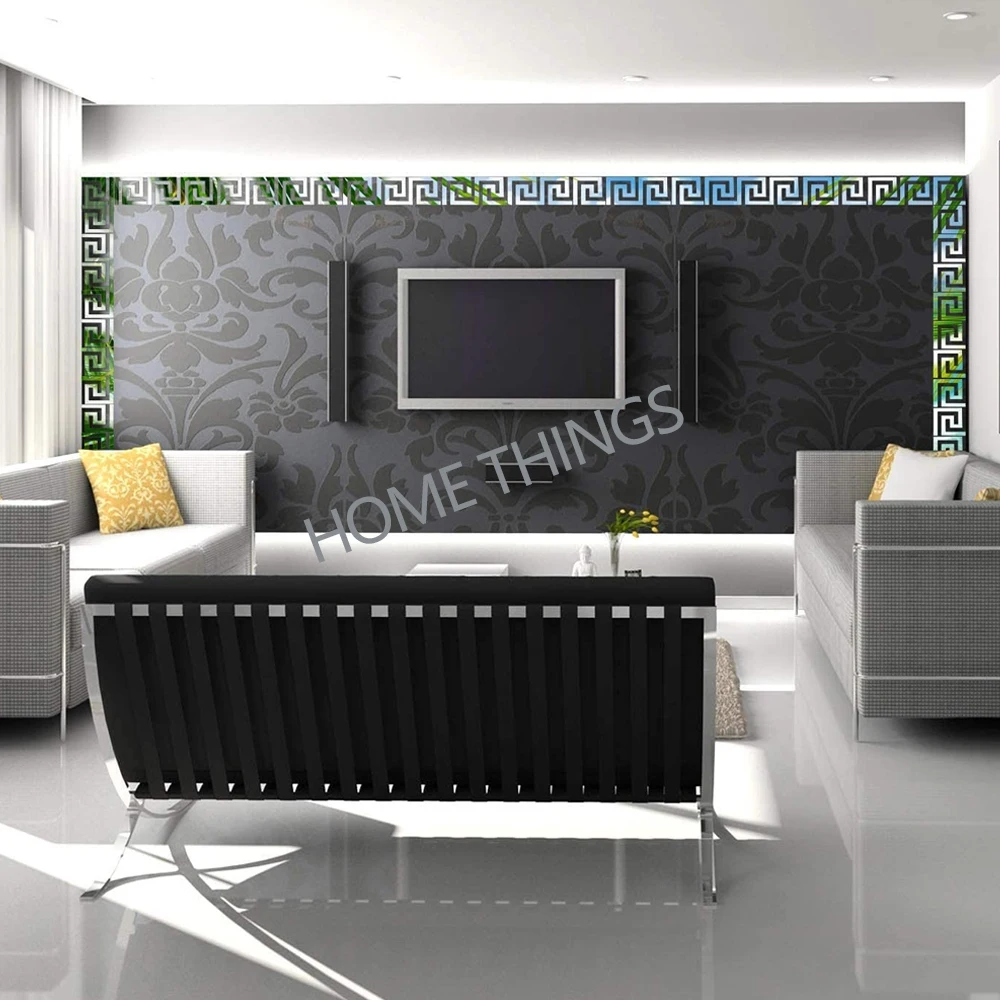 10pcs acrylic self adhesive wall decor sticker mirror for bedroom edge strip corner line building border home office decor wall sticker