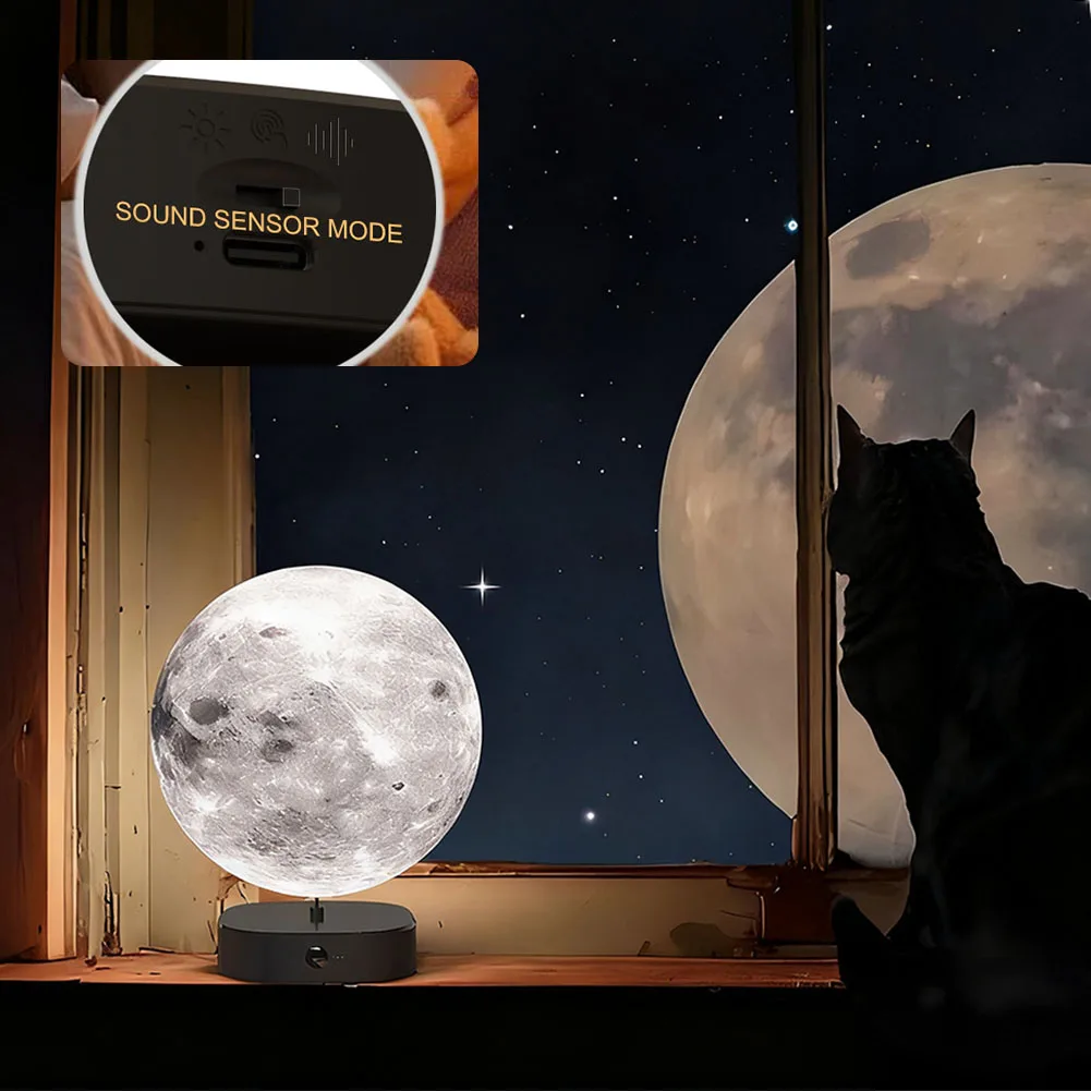 1Pc 15cm Moon Lamp LED Night Light Battery Powered with Stand Starry Lamp Bedroom Decor Night Lights Kids Gift Moon Lamp