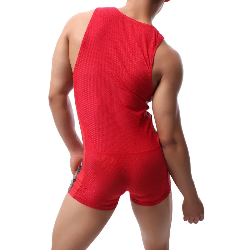 Men Sexy Underwear Men Bodysuit Lingerie Breathbale Undershirt Wrestling Singlet Jumpsuit Leotard Sport Boxershort Swimwear