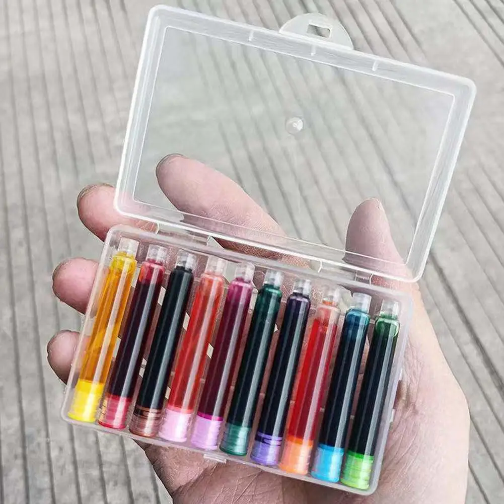Fountain Pen Ink 10pcs/pack Colored Ink Cartridge Refills Ink Sac For Fountain Pens Refills Disposable Office School Supplies Cute Stationery