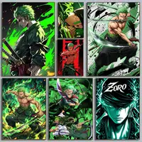 ملصقات "زورو" جداري عالي الدقة | Roronoa Zoro Waterproof Wall Art Poster Stickers