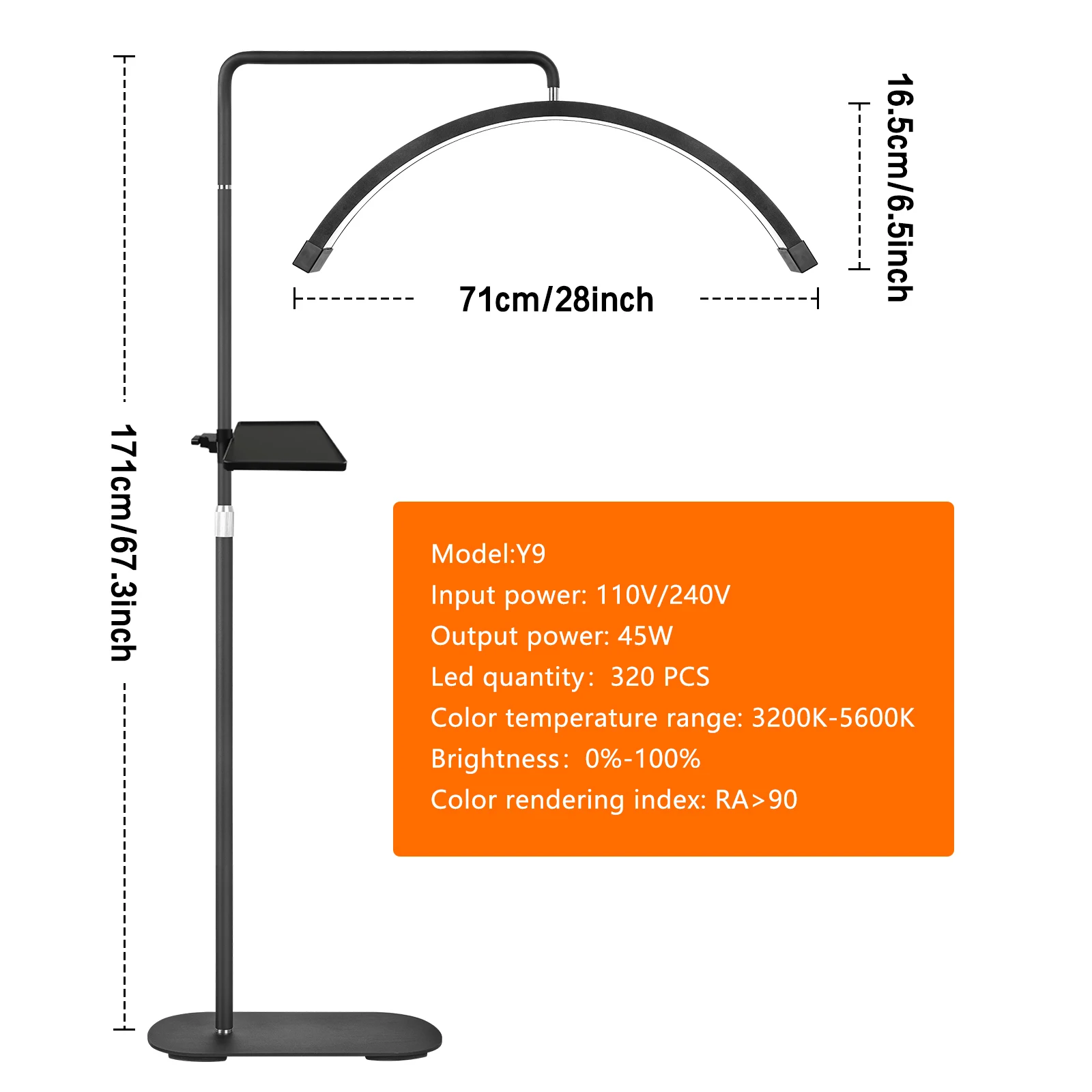 Fosotoハーフムーン型LEDラッシュライト、タトゥービューティーサロン