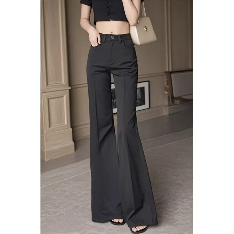 thumbnail image 1 of Pantalones acampanados elegantes y ajustados para mujer, pantalón de traje de cintura alta, de color liso, a la moda, para oficina, primavera y otoño, 1 of 5
