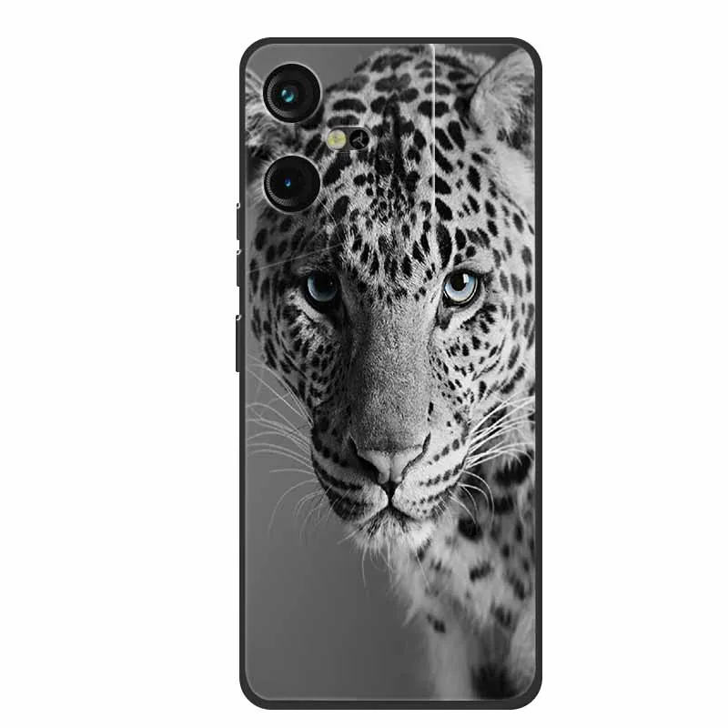 Luxury Soft Silicone TPU Phone Back Cover with Animal Wolf Design