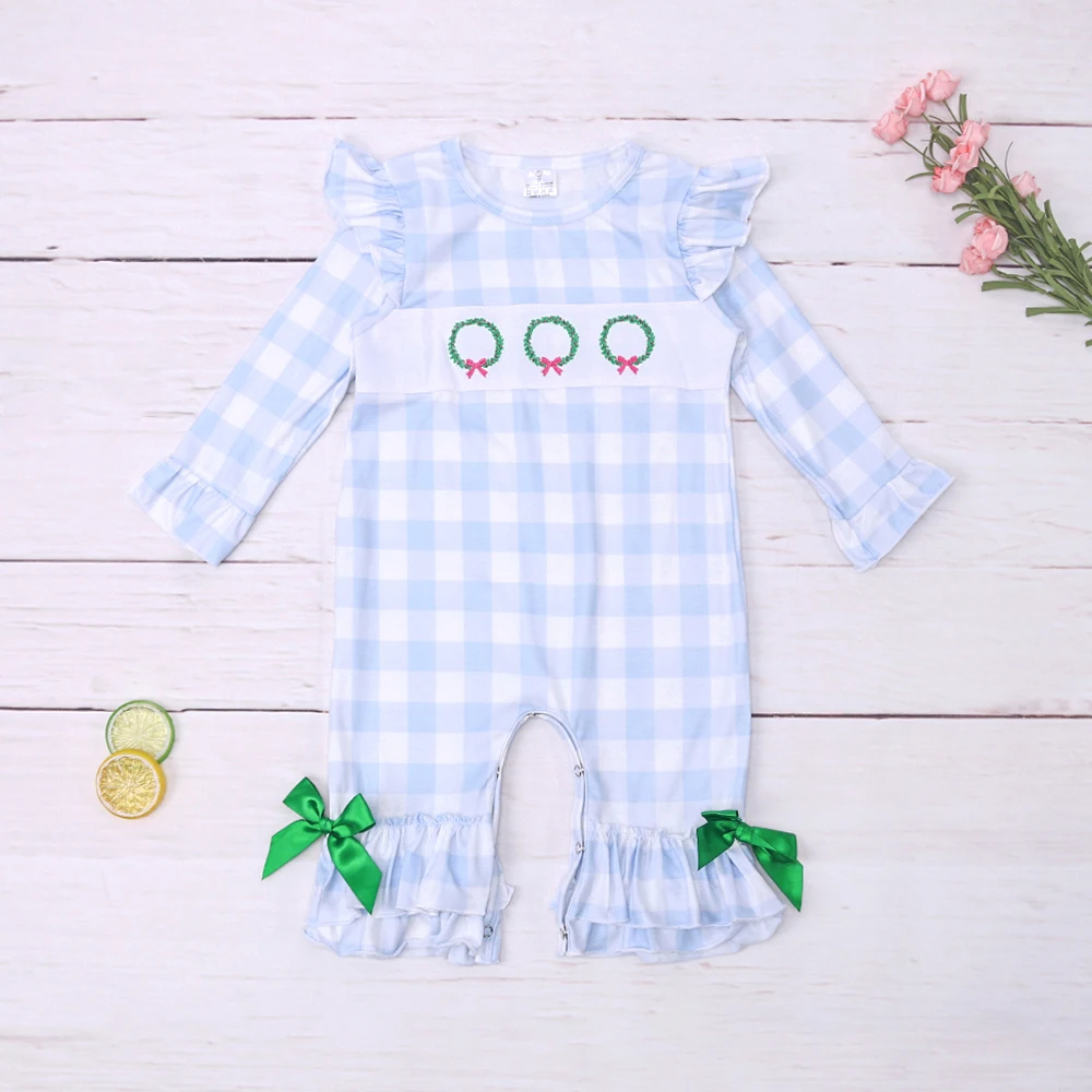

Popular Clothes For Baby Girl Romper Christmas gift Embroidery With Pair Of Bow Decorations Casual Style