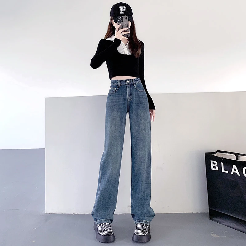 

2023 New Arrival Loose Fit High-Waisted Wide Leg Jeans for Women - Perfect for a Trendy and Flattering Look