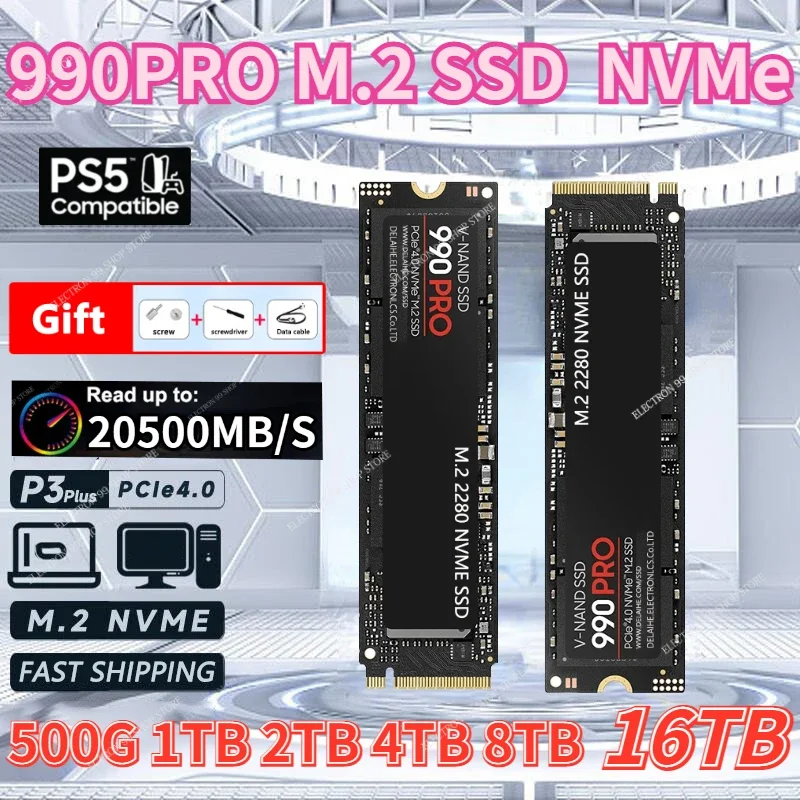 

8TB SSD M.2 980 EVO NGFF 256GB 512GB 4TB PCIe Hard Drive Disk Internal Solid State for Laptop SSD M.2 990 PRO NVME 1TB 2TB PCI
