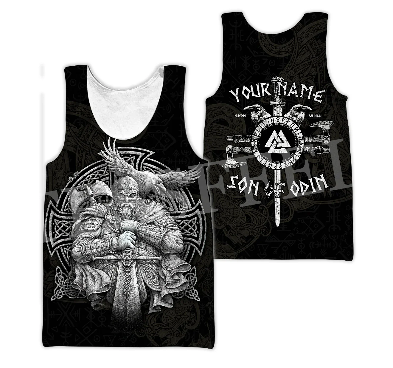 

Wolf Fenrir Odin Nordic Warrior Mythology Tattoo Retro 3DPrint Summer Harajuku Streetwear Funny Sleeveless TankTop Casual Vest J