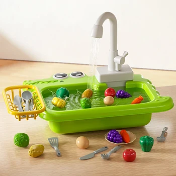 Play Kitchen Sink Toys, Pretend Kitchen Play Sink with Running Water Toys for Kids, Play Food Sets Kitchen Toys 1