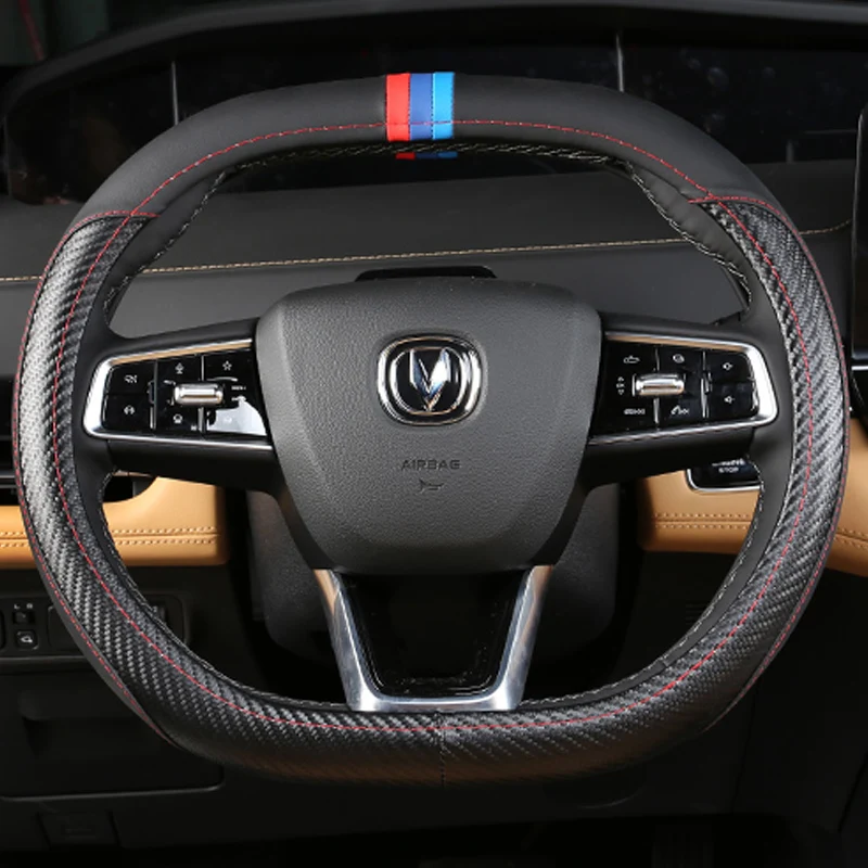 

For Chang An Unik Uni k 2021-2023 Car Styling Breathable Non-Slip Leather Steering Wheel Cover Interior Modificated Accessories
