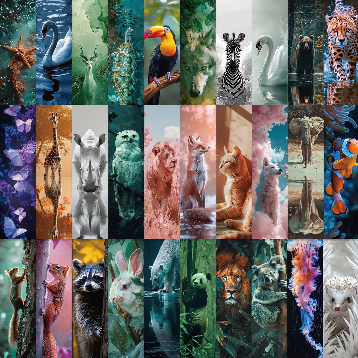 혼합 동물 고양이 토끼 책갈피, 창의적인 손 계정, DIY 장식, 문구류, 학생 사무용품, 30 개