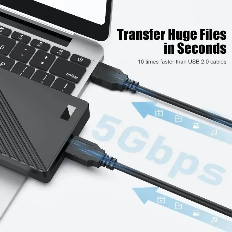 High-Speed USB 3.0 A to A Male Extension Cable for Enhanced Data Transmission