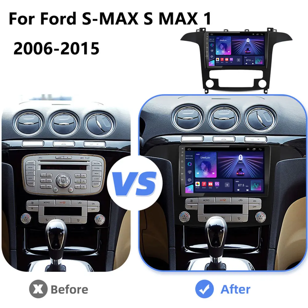 Ford S Max S-MAX 2007-2015 2 Din Android 12 Car Radio Multimedia Video Player Stereo Navigation GPS Carplay Autoradio WIFI car stereo