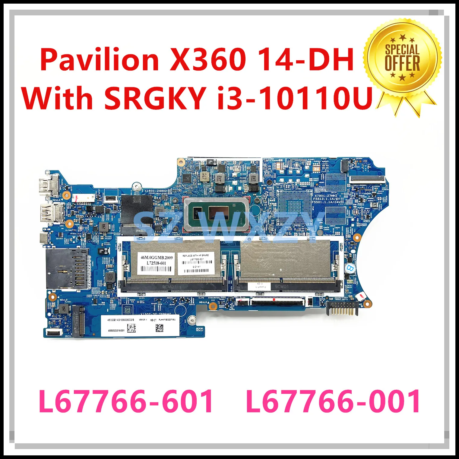 For Hp Pavilion X360 14M-DH 14-DH Laptop Motherboard L51132