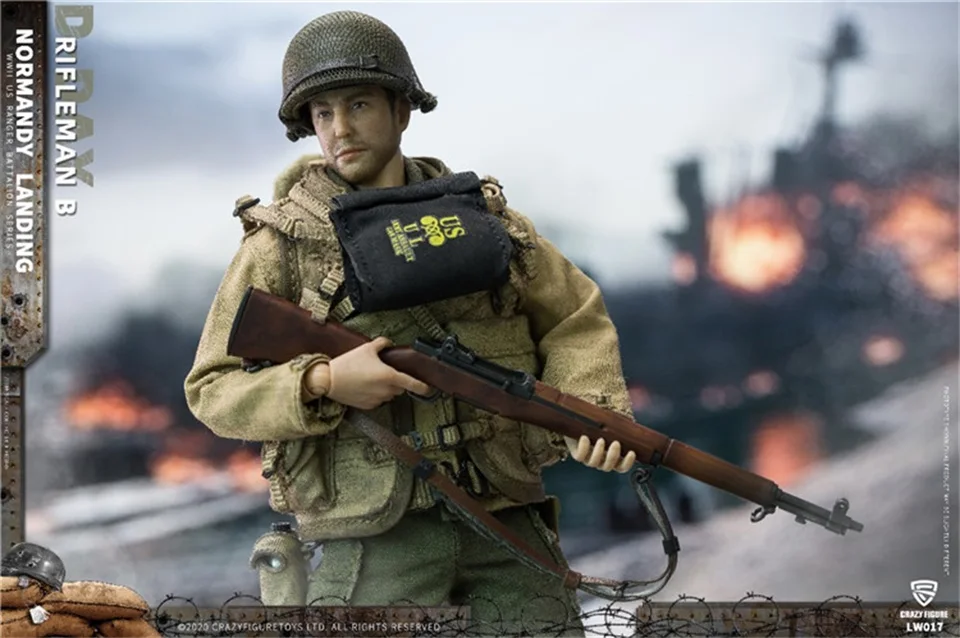 その他 Crazy Figure RIFLEMAN A NORMANDY LANDING Crazy Figure WWII U.S. Rangers On D-Day Rifleman A 1/12
